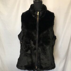 BOB TIMBERLAKE black faux fur vest. Size Large.